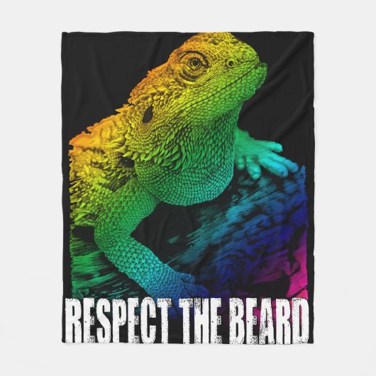 Bearded Dragon Respect Fleece Deken (Voorkant)