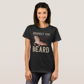 Bearded Dragon Respect The Beard Reptiles Lizard T-shirt (Voorkant volledig)