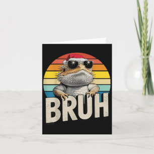 Bearded Dragon Santa Christmas Bruh Retro Lizard B Kaart
