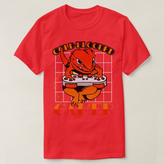 Bearded Dragon Spelen Videogame T-shirt (Design voorkant)