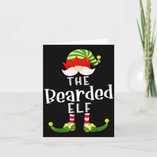 Bearded Elf Group Christmas Funny Pajama Party Kaart (Voorkant)