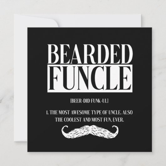 Bearded Funcle Uncle Nephew Niece Godfather Gift Kaart (Voorkant)