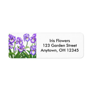 Bearded Iris Flowers Label