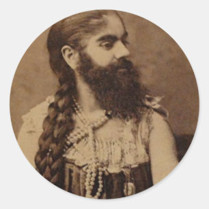 Bearded Lady Ronde Sticker