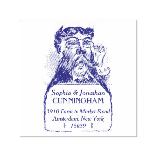 Bearded Man Zelfinkt retour adres stempel