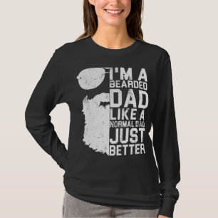 Bearded Papa Grappige Baard Humor Vaderdag Gift ID T-shirt