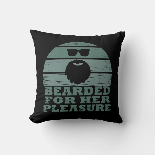 Bearded quotes grappige baard gezegden geschenken kussen (Voorkant)