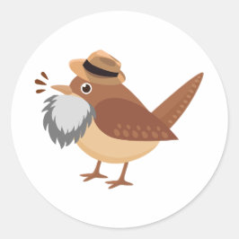 Bearded Vogel met Grijze Baard Sticker