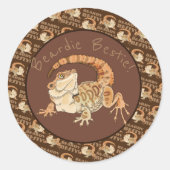 Beardie Bestie! Ronde Sticker (Voorkant)