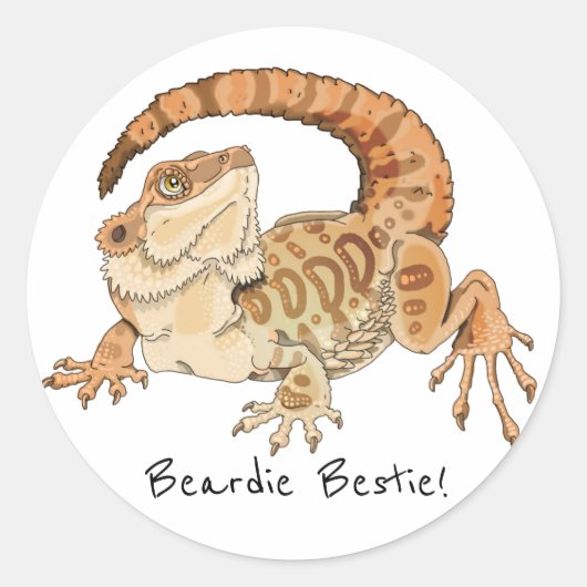 Beardie Bestie! Ronde Sticker (Voorkant)