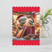 Beardie Christmas Kaart (Staand voorkant)