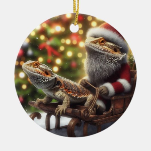 Beardie Kerstversiering Keramisch Ornament (Voorkant)