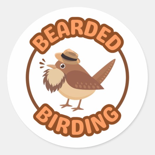 Bearding Birding met Bruine Baard Sticker (Voorkant)