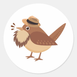 Bearding Vogel met Bruine Baard Sticker