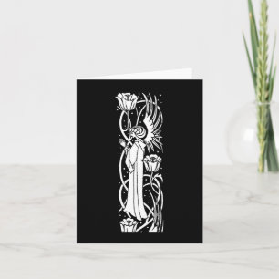 Beardsley Angel & Poppies Note Card Kaart