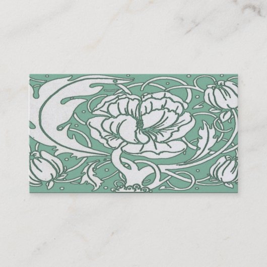 Beardsley Art Nouvea Peony Standard Visitekaartje (Voorkant)