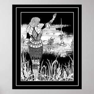 Beardsley Excalibur & Knight Art Poster