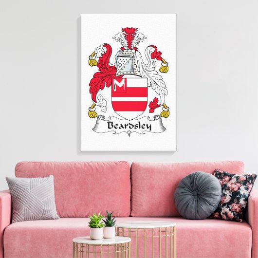 Beardsley Family Crest Canvas Afdruk (Insitu (Woonkamer))