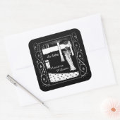 Beardsley Nouveau Lady Reader Bookplate Vierkante Sticker (Envelop)