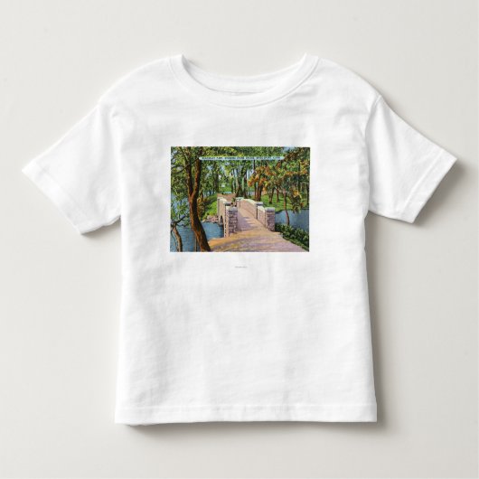 Beardsley Park Uitzicht van de Stone Bridge Kinder Shirts (Voorkant)