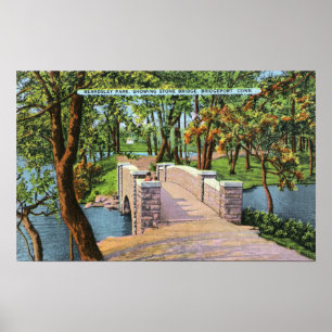 Beardsley Park Uitzicht van de Stone Bridge Poster