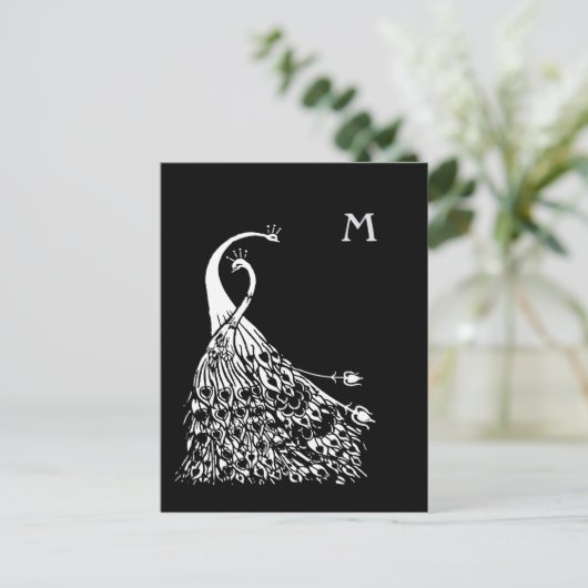 Beardsley Peacocks Paire Monogramme Carte postale (Debout devant)