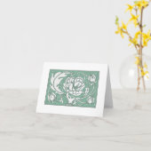 Beardsley Peony Art Nouveau Cartes (Fleur jaune)