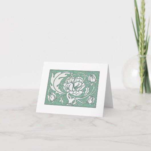 Beardsley Peony Art Nouveau Cartes (Devant)