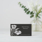 Beardsley Poppies Elegant Mortuary Visitekaartje (Staand voorkant)