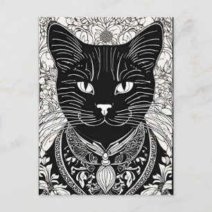 Beardsley Style Cat Briefkaart