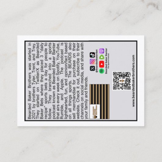 Beared Baker Banter Cartes de trading : Bear Drape (Dos)