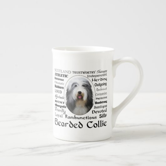 Beared Collie Bone China Mok (Rechts)