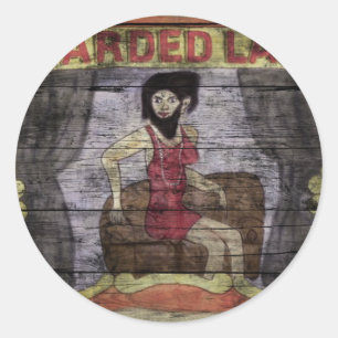 Beared Lady Canival Banner Ronde Sticker