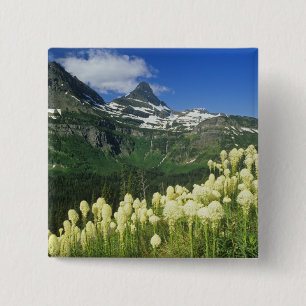 Beargrass bij Logan Pass in Gacier National Vierkante Button 5,1 Cm