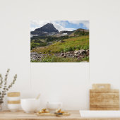 Bearhat Mountain en gletsjerrivier Poster (Keuken)