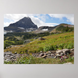 Bearhat Mountain en gletsjerrivier Poster