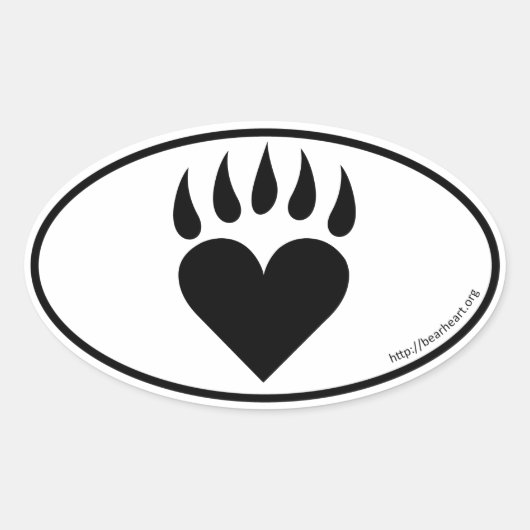 BearHeart Oval Sticker (Devant)