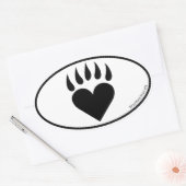 BearHeart Oval Sticker (Enveloppe)
