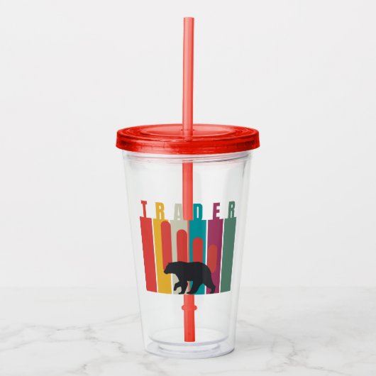 Bearish market | Trader | Simple design Acryl Drinkbeker (Voorkant)