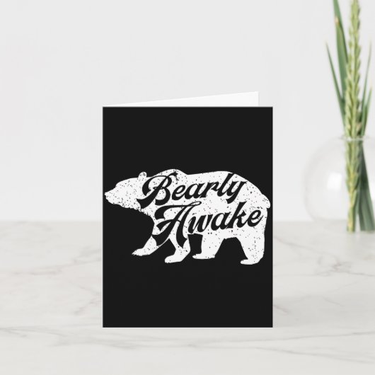 Bearly Awake Bear. Funny Bear Christmas Pajamas Gi Kaart (Voorkant)