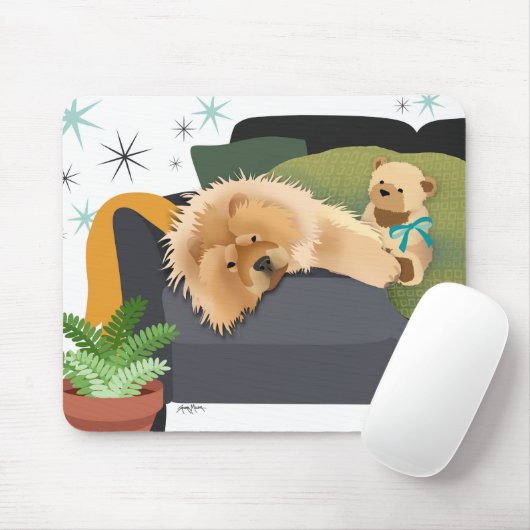 BEARLY AWAKE - CHOW mousepad Muismat (Met muis)