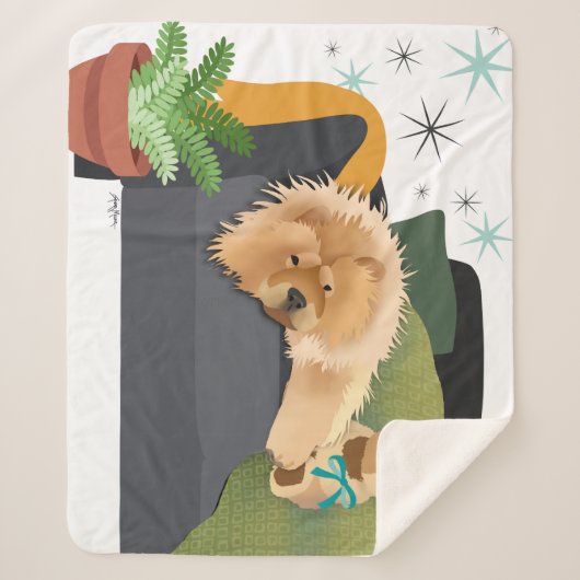 BEARLY AWAKE - CHOW sherpa blanket Sherpa Deken (Voorkant)