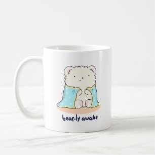 Bearly Awake Funny Sleepy Beer Pun Koffiemok
