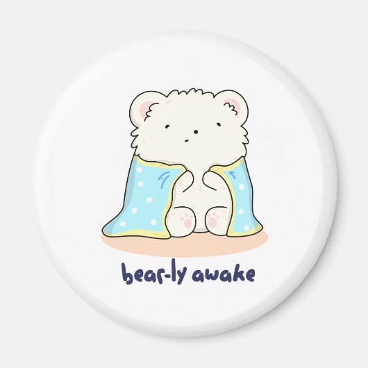 Bearly Awake Funny Sleepy Beer Pun Magneet (Voorkant)