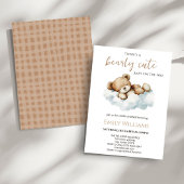 Bearly Cute Baby Shower Invitation | Neutral Teddy Kaart