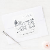 Bearly Golf gros autocollants carrés (Enveloppe)