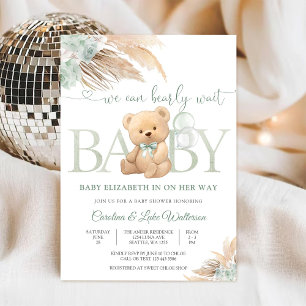 Bearly Wait Baby Shower Uitnodiging