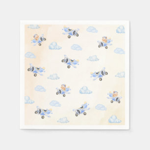 Bearly Wait Baby Shower Vliegende Beer & Wolk Servet