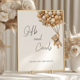 Bearly Wait Ballon Baby shower geschenken en Kaart Poster