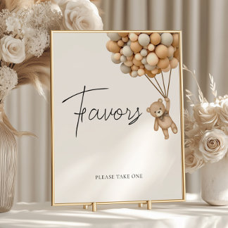 Bearly Wait Balloon Baby shower Favorietenbord Poster